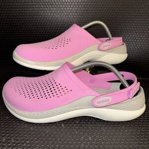 Crocs LiteRide 360 Clog Pink White Comfort Slip On Shoes Sandals Mens Size 11